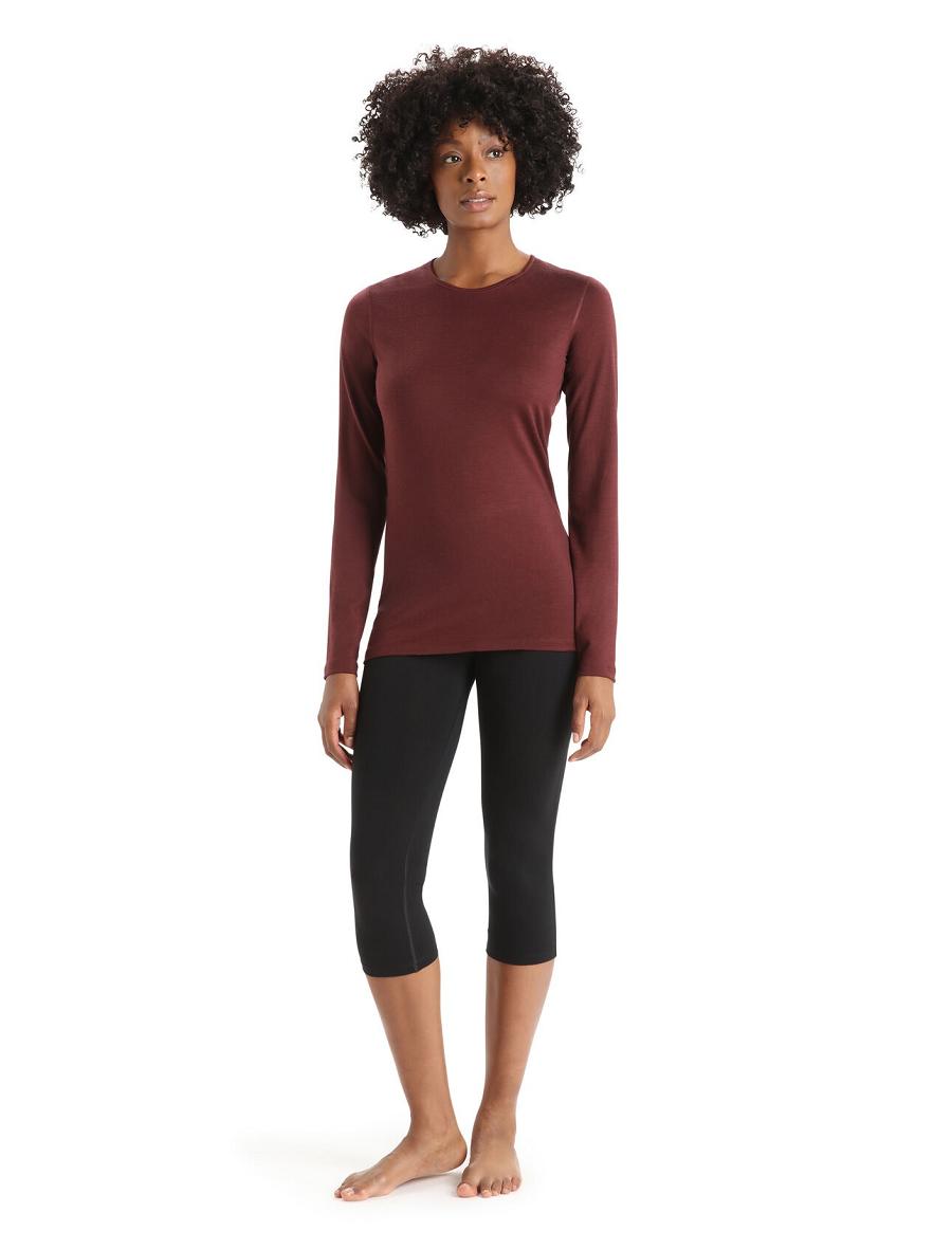 Black Icebreaker Merino 200 Oasis 3/4 Thermal Leggings Women's Base Layers | AU 1872VRWD